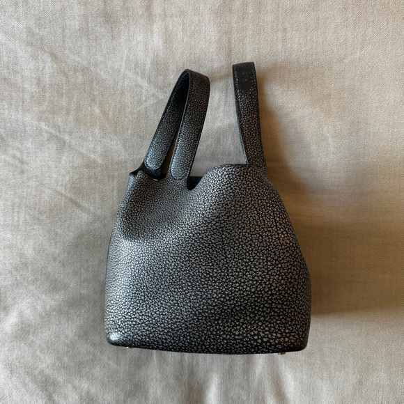 RARE🖤Hermes🖤Black Dalmatian Buffalo Leather Picotin 18 PM Bag - Picture 5 of 15